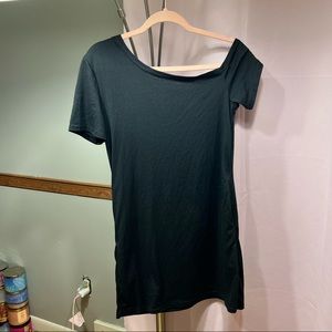 Off the shoulder black dress